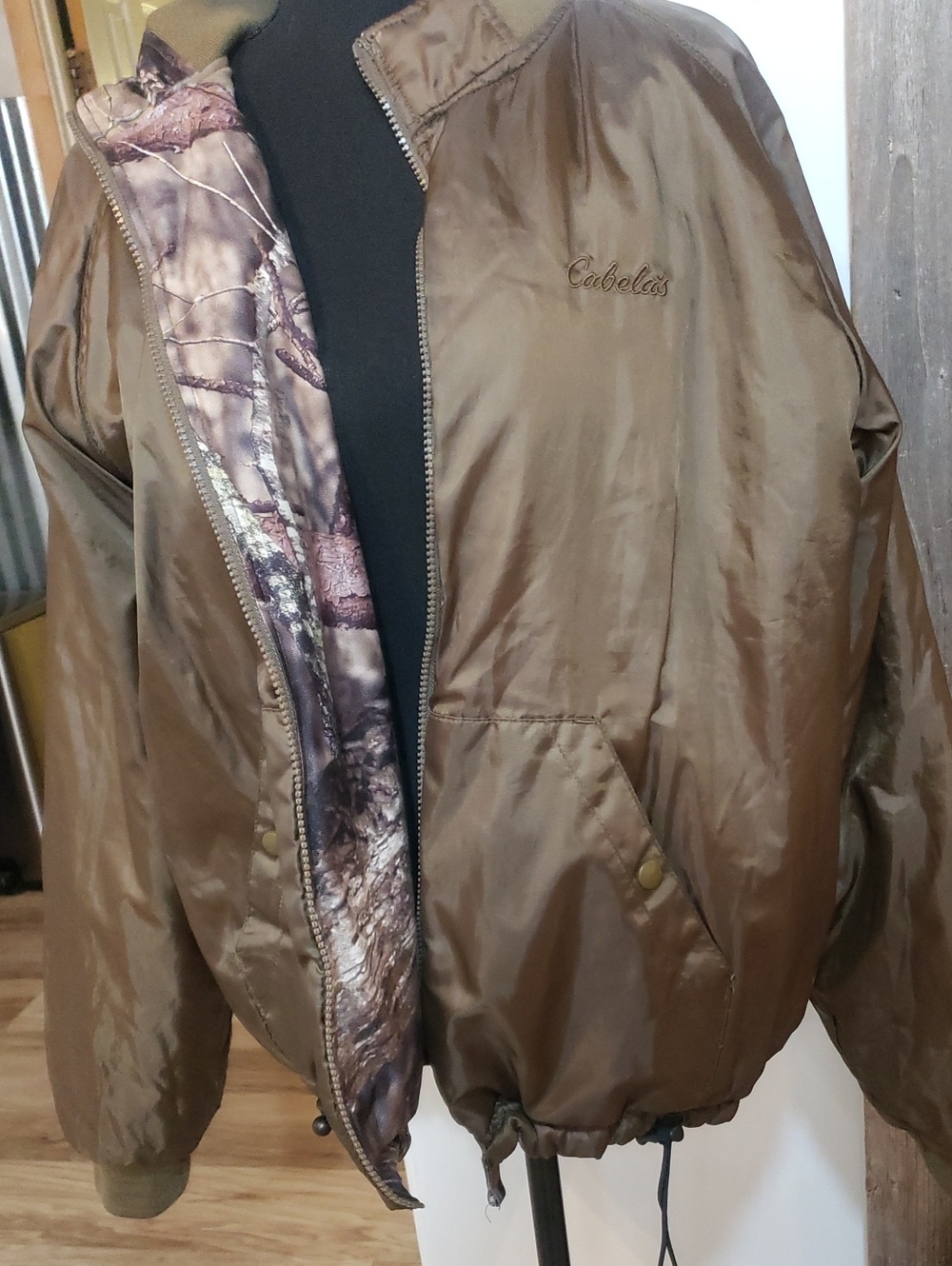 Cabela's Reversiable Bomber Hunting Jacket Men Med Women Large Full Zip Camo